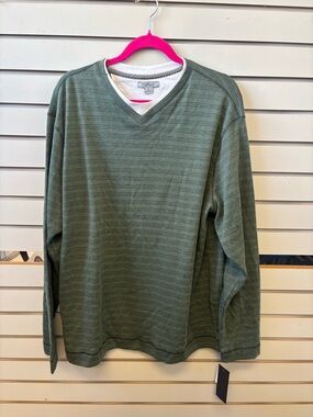 Men's V-Neck Long Sleeve Jersey - Olive Green